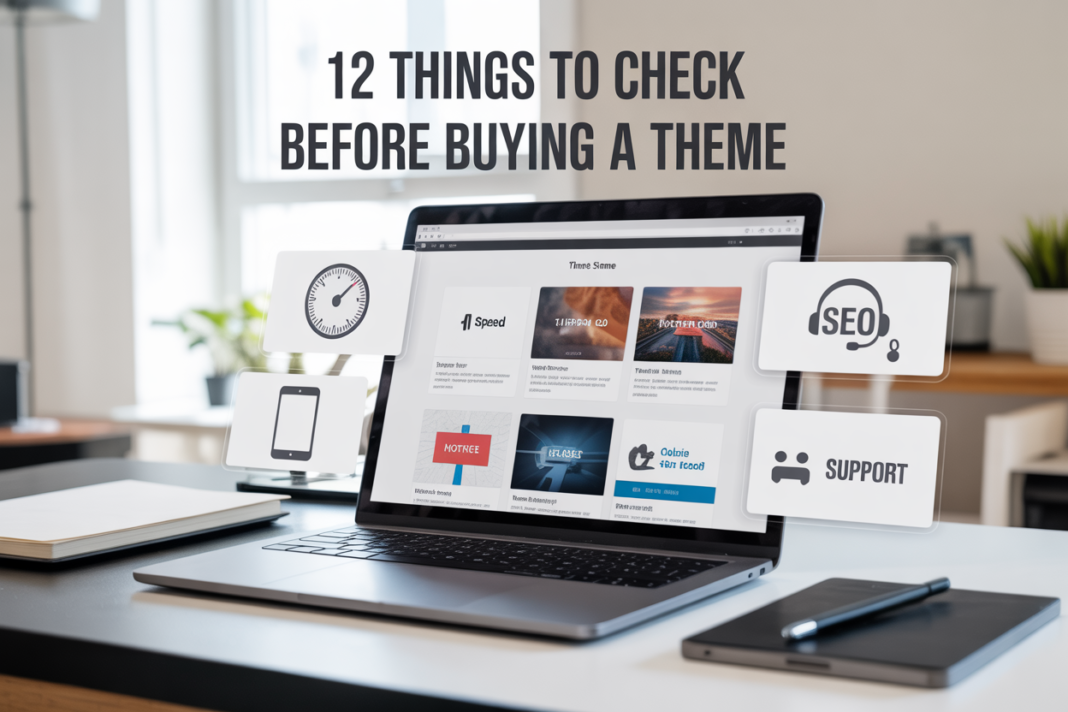 Before You Buy a Theme: 12 Things to Check (Speed, SEO, Mobile, Support)